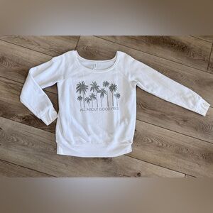 Bella Canvas White with Gray Palm Trees Sweatshirt